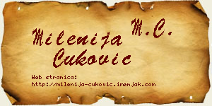 Milenija Ćuković vizit kartica